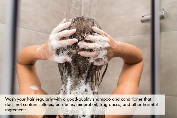 cleanse your scalp properly to encourage faster hair growth