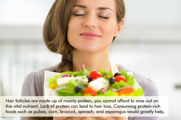 consume a nutritious diet to delay hair aging