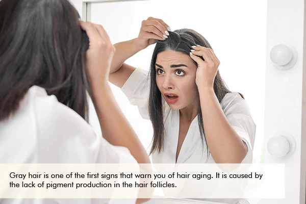 gray hair is indicative of hair aging