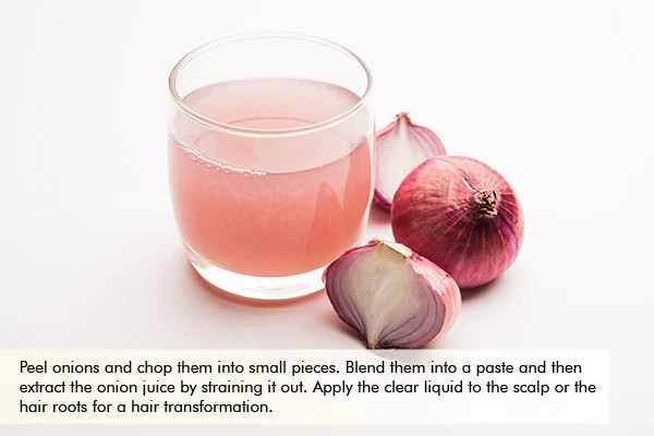 proper application of onion juice for hair