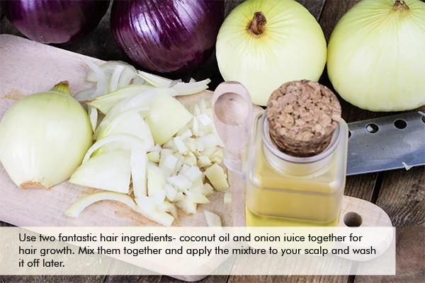 how to use coconut oil and onion juice together for hair growth