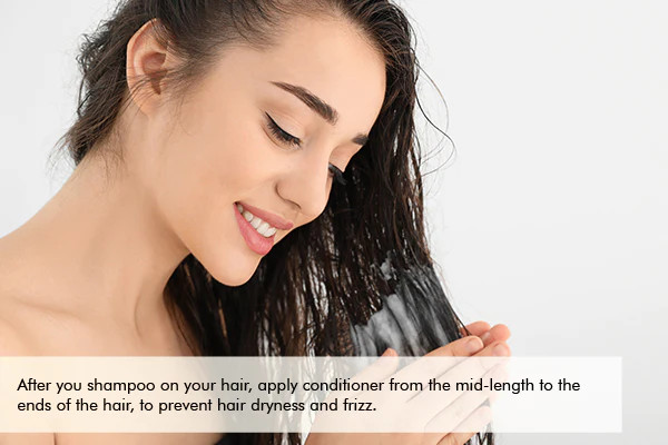 use a hair conditioner to restore hydration to the hair