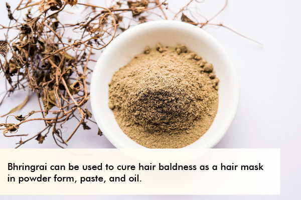 ways to use bhringraj to cure hair baldness