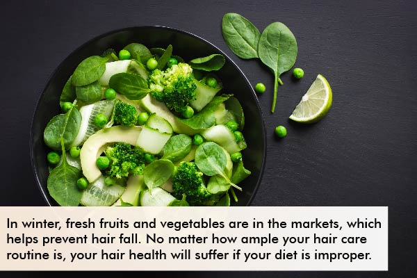 consuming a nutrient-rich diet can help prevent hair dryness during winter