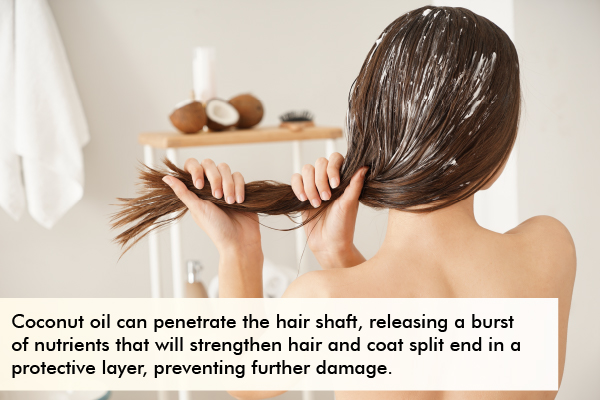 apply coconut oil to your hair prior sleeping to prevent split ends