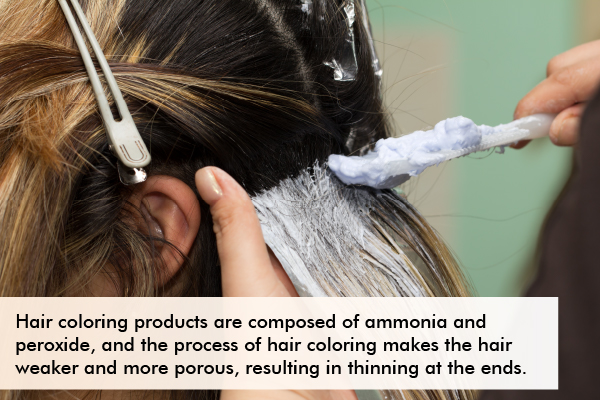 using low/bad-quality hair dyes can lead to hair thinning at the ends