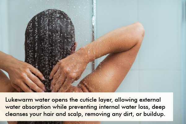 wet your hair thoroughly using lukewarm water