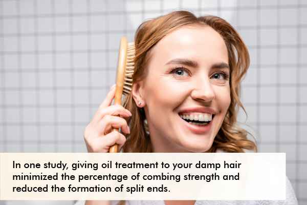 applying oil to your wet hair can reduce the combing force exerted on your hair