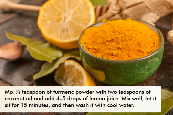 turmeric and lemon face mask to use on oily skin