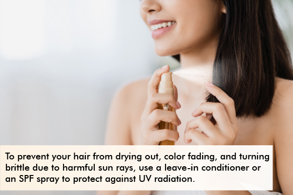 shield your hair against sun damage to prevent dry hair in the summer
