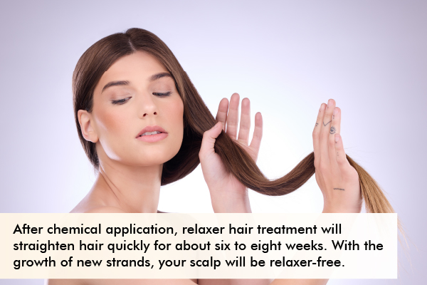 for how long does relaxer hair treatment typically last after application?