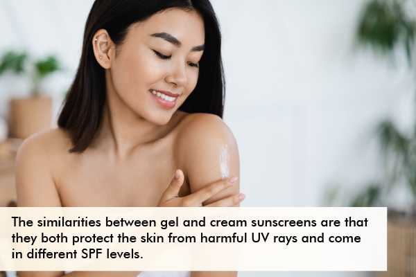 some similarities between gel and cream sunscreens