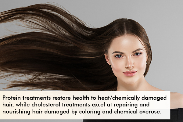 protein vs cholesterol hair treatment on basis of effects on damaged hair